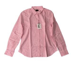 UNTUCKit Pink Gingham Cotton Button-Up Shirt Size 8 NWT Work Casual